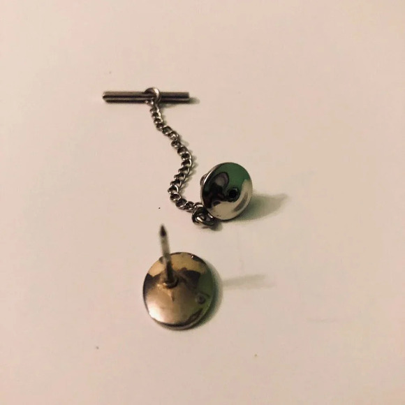 Vintage  Cuff Links Tie Clip and Lapel Pin and Chain - Picture 13 of 16